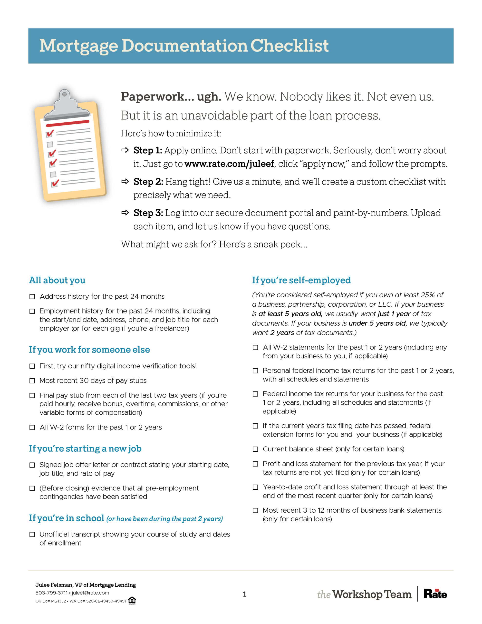 Offer accepted - document checklist too help you gather what we&rsquo;ll need, processing your loan